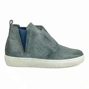 Miz Mooz Sky Laurent HighTop Blue Distressed Leather Sneaker Women Sz EU41 US10